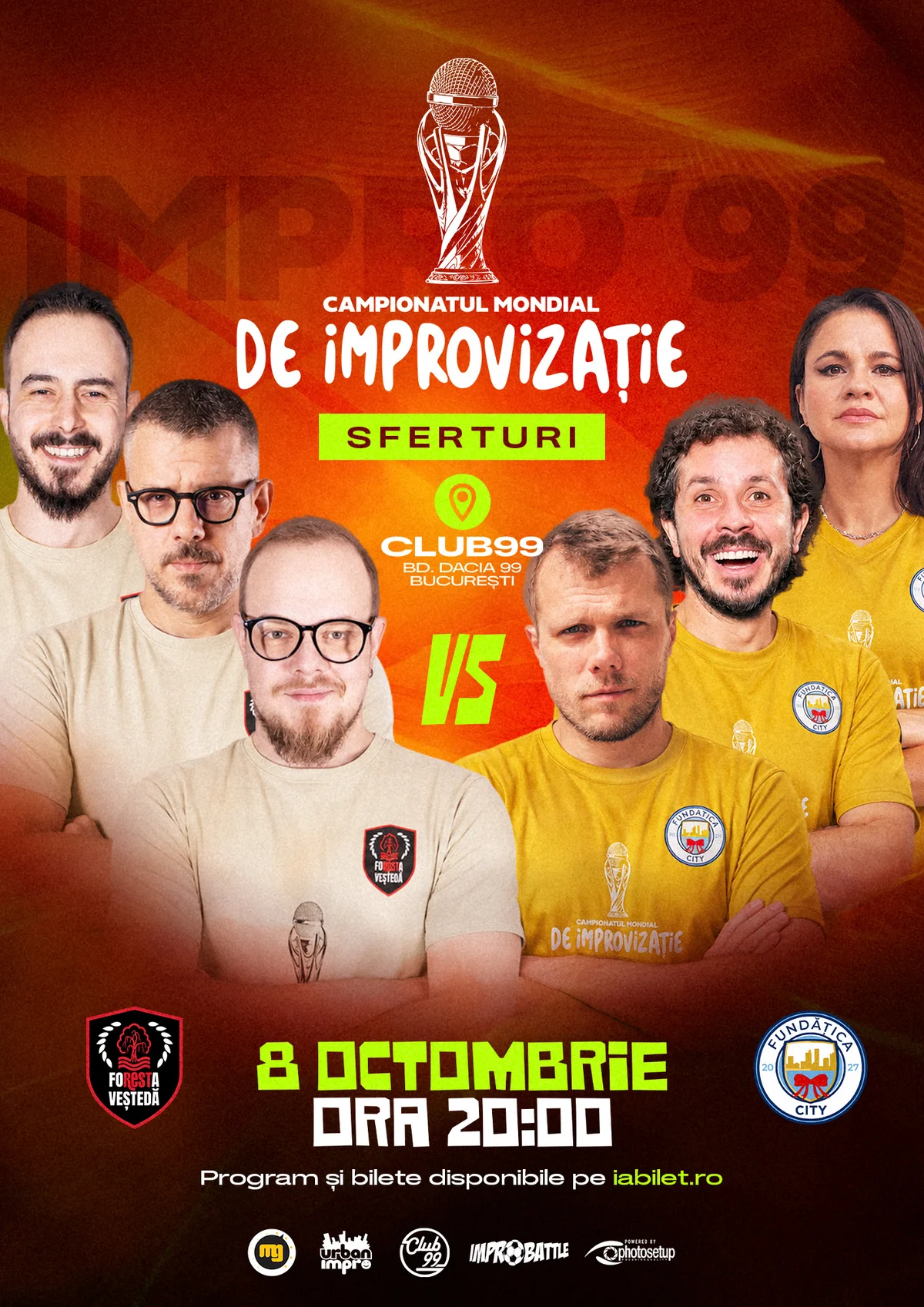 Afiș pentru Foresta Veștedă vs Fundățica City | Sferturi Meci 1 | Impro Show la Club 99