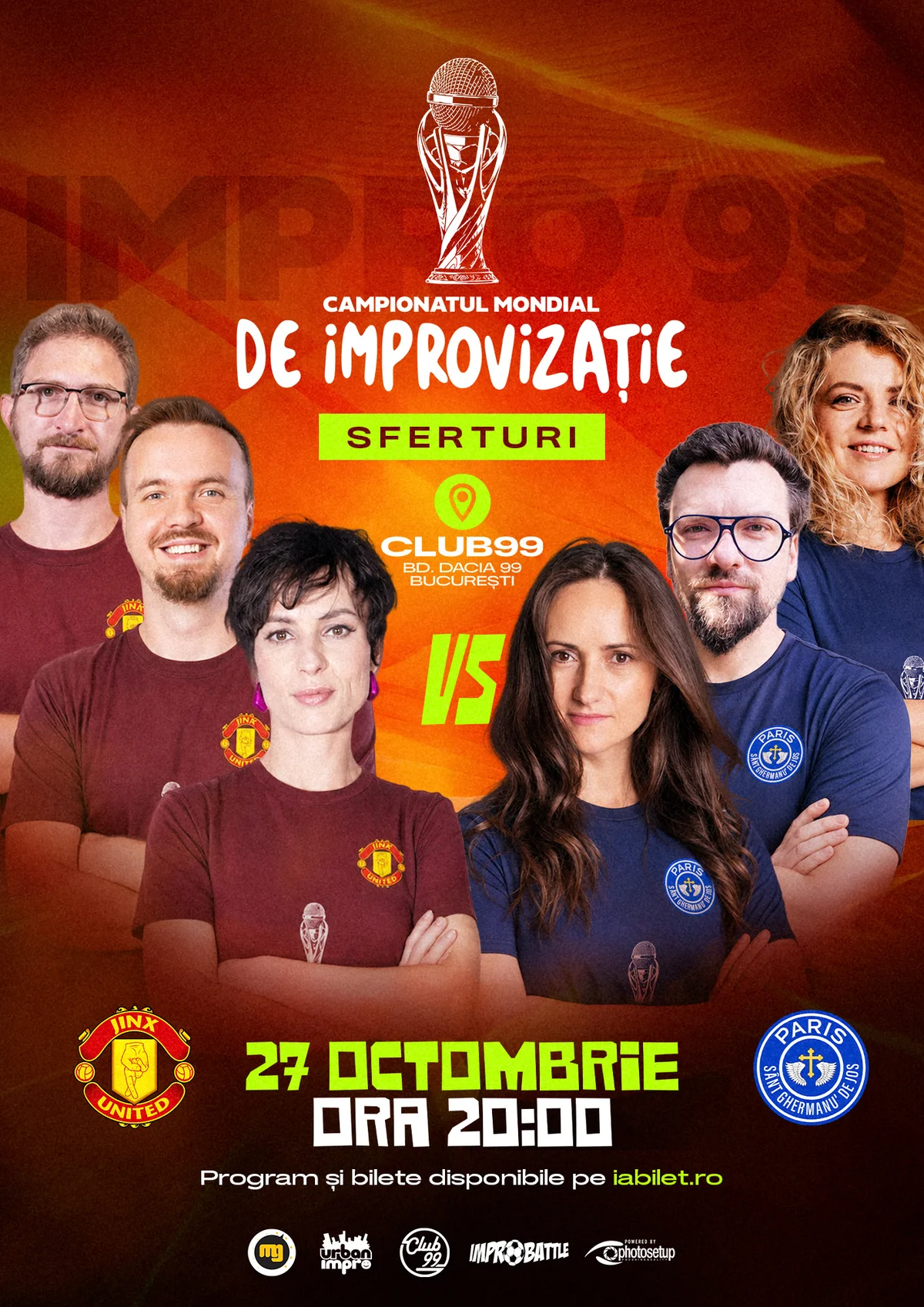 Afiș pentru Jinx United vs Paris Sânt Ghermanu de Jos | Sferturi Meci 4 | Impro Show la Club 99