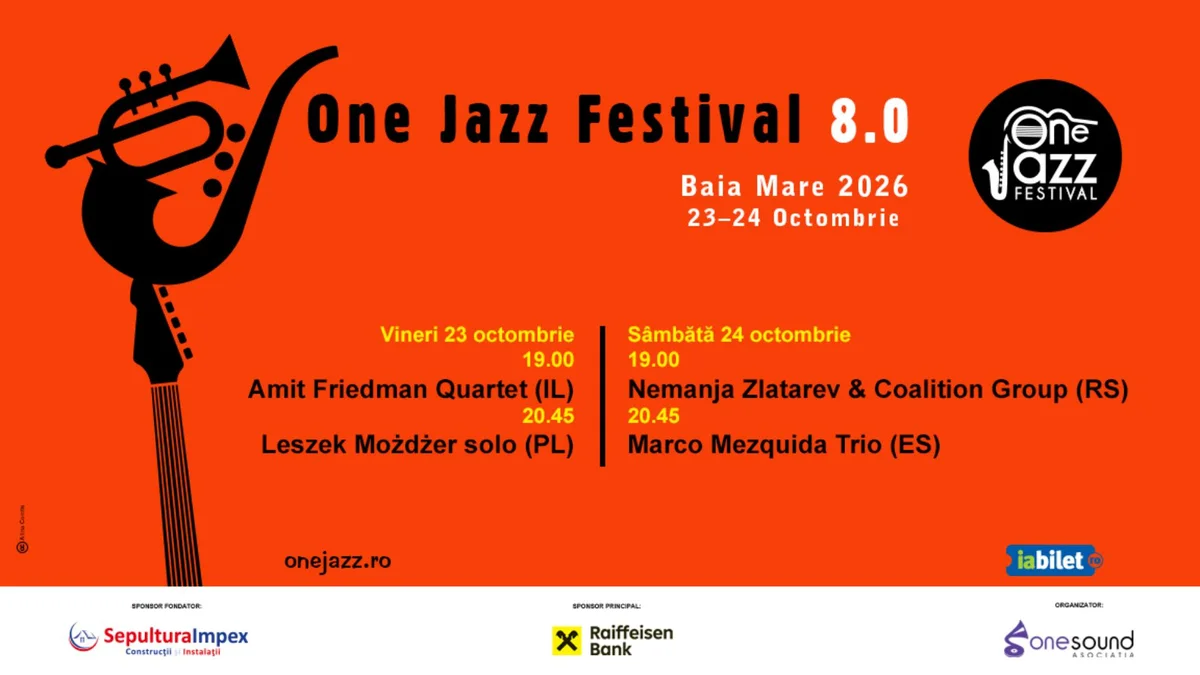 Afiș pentru 2/2 One Jazz Festival 2026 - Editia 8.0 - Bilete Vineri, 23 Octombrie