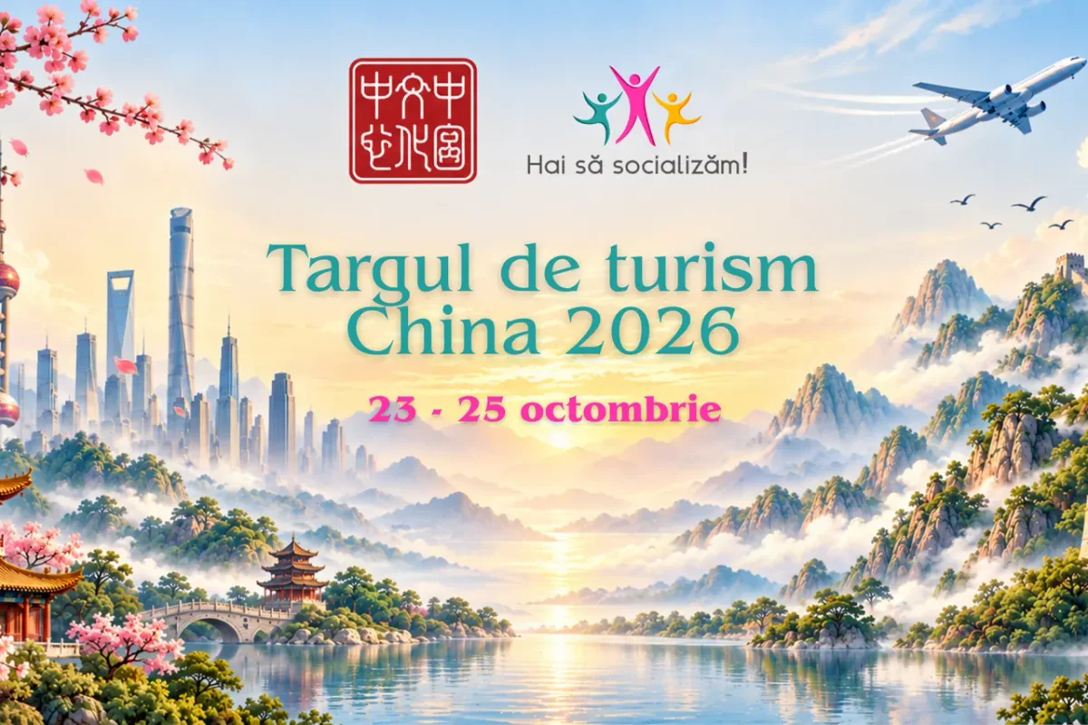 Afiș pentru Hai să socializăm la Târgul de Turism China 2026! #1