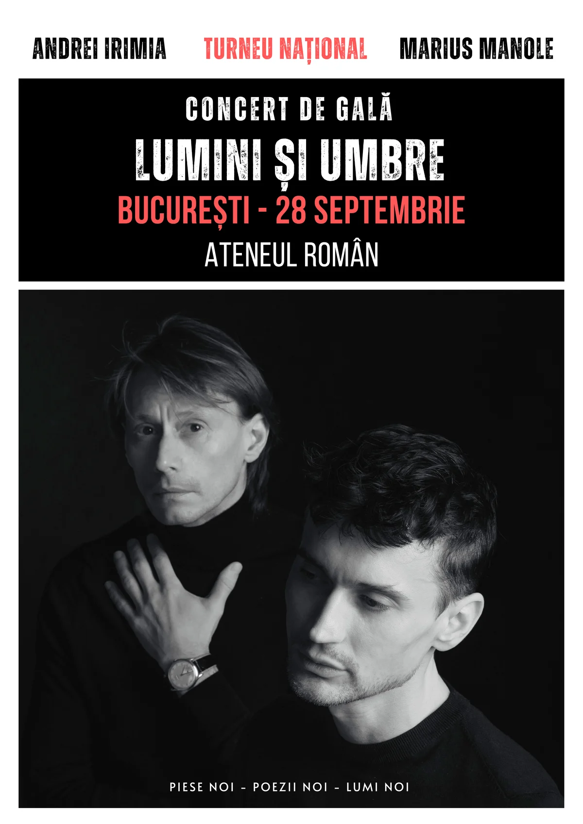 Afiș pentru Andrei Irimia x Marius Manole | Lumini și Umbre - Concert de gală