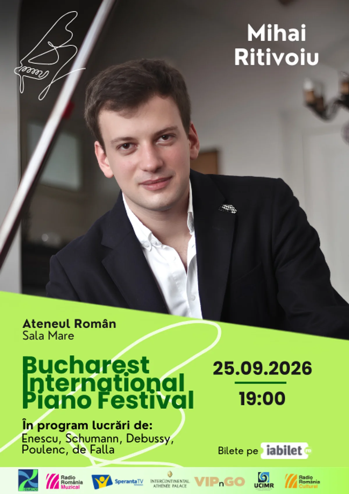 Afiș pentru Mihai Ritivoiu – Recital de pian | Bucharest International Piano Festival