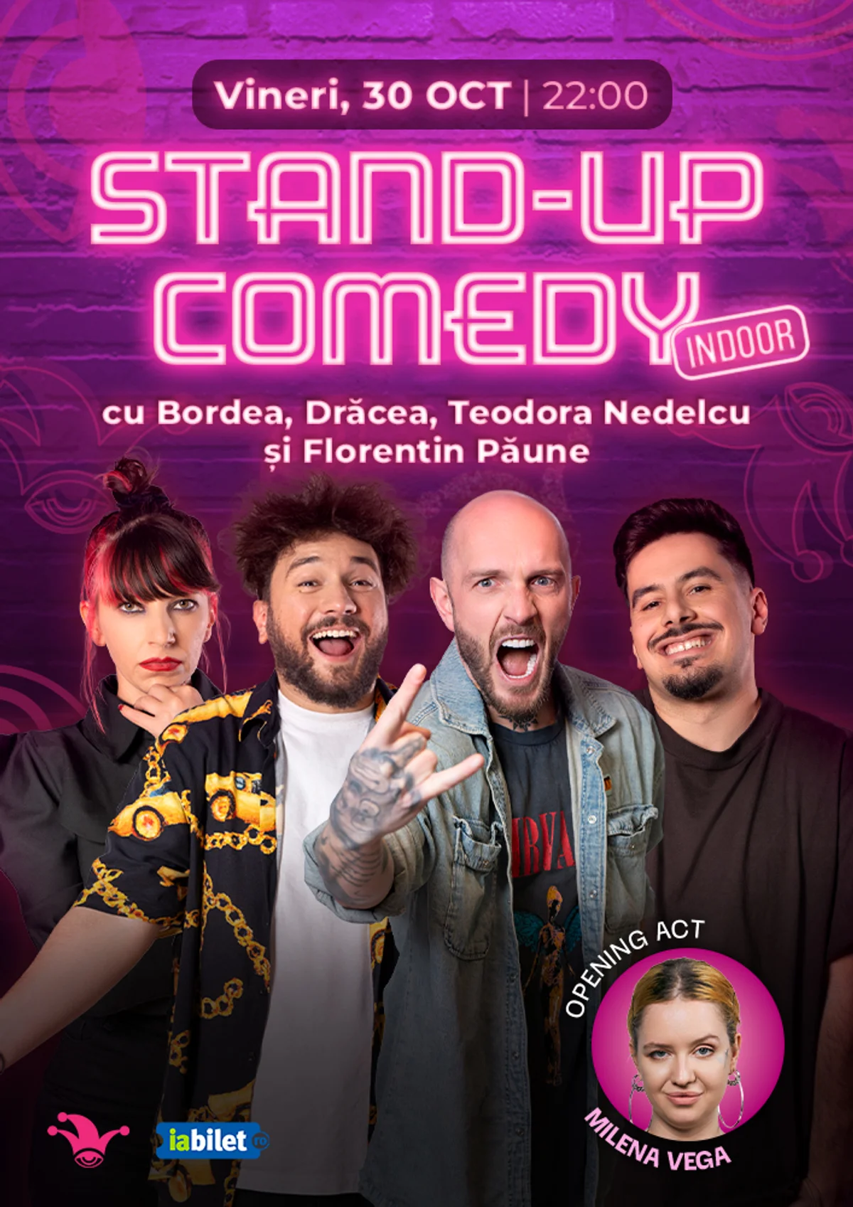 Afiș pentru The Fool: Stand-up comedy cu Bordea, Drăcea, Teodora Nedelcu și Florentin Păune