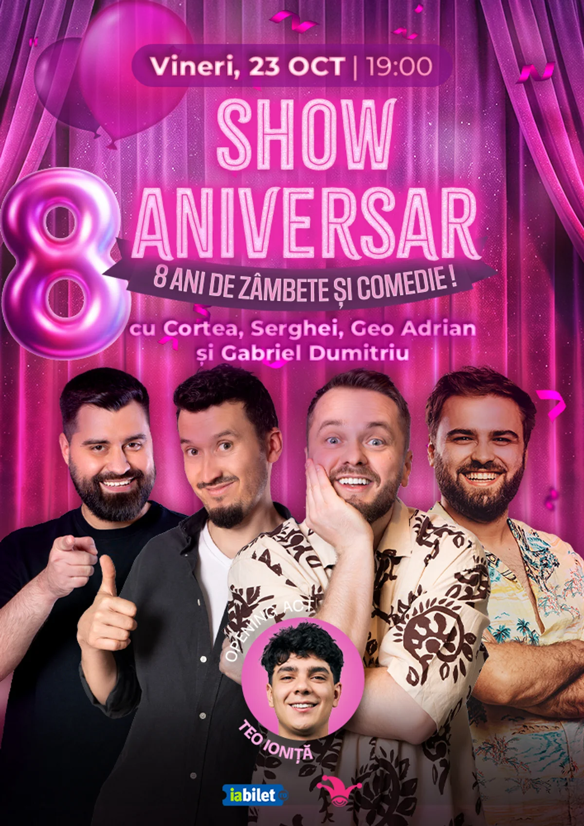 Afiș pentru The Fool: Stand-up comedy cu Cortea, Serghei, Geo și Gabriel Dumitriu