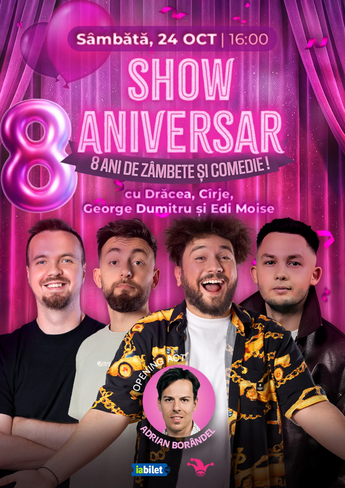 Afiș pentru The Fool: Stand-up comedy cu Drăcea, Cîrje, Edi Moise și George Dumitru