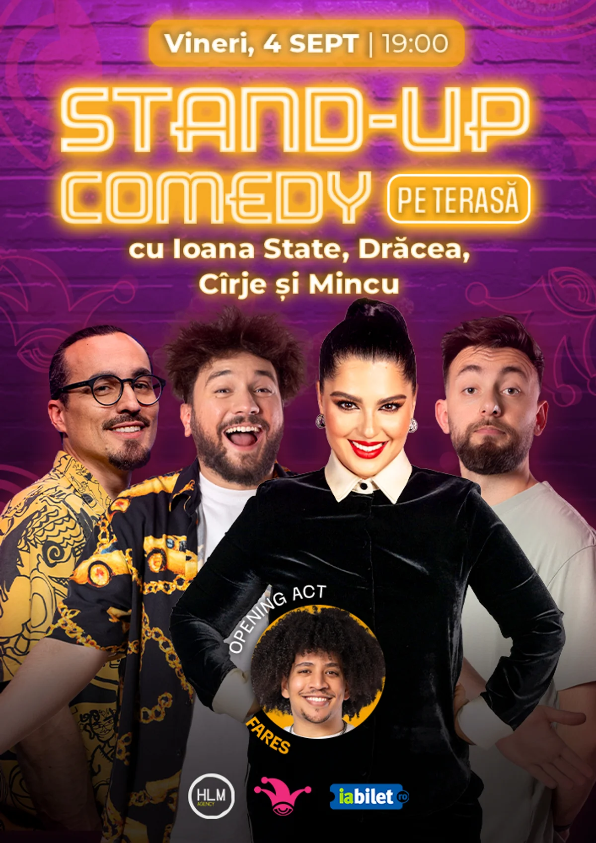Afiș pentru The Fool Terasa: Stand-up comedy cu Natanticu, Drăcea, Cîrje, Edi Moise și Teo Abagiu